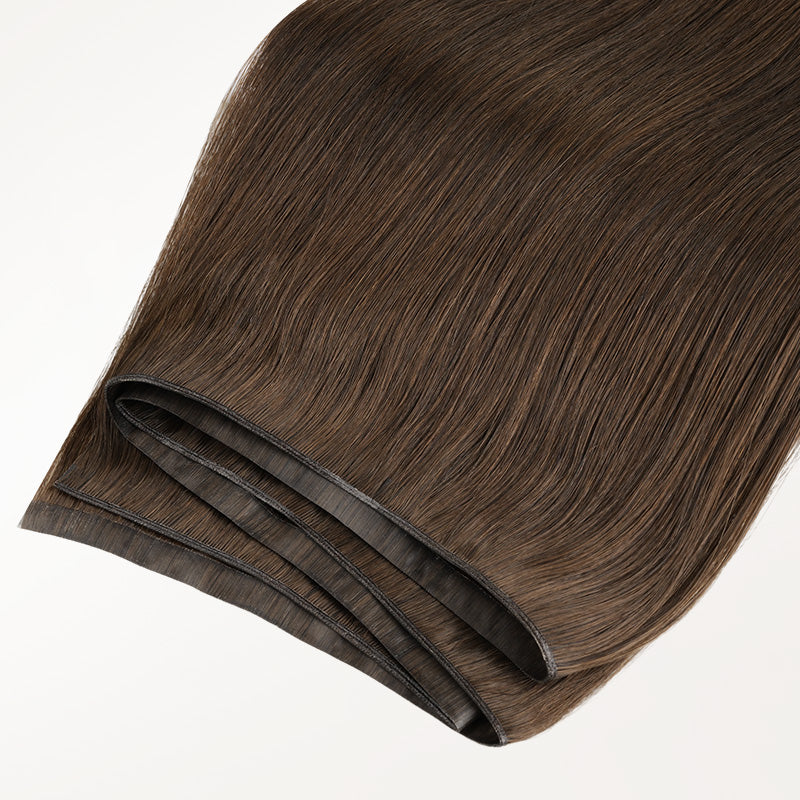 Chocolate Brown (4A) Thick Genius Tape Weft Hair Extensions 100-120g_100% Remy Human Hair.