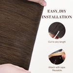 Chocolate Brown (4A) Thick Genius Tape Weft Hair Extensions 100-120g_100% Remy Human Hair.