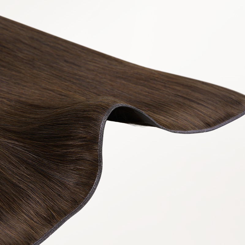 Chocolate Brown (4A) Thick Genius Tape Weft Hair Extensions 100-120g_100% Remy Human Hair.