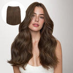 Chocolate Brown (4A) Thick Genius Tape Weft Hair Extensions 100-120g_100% Remy Human Hair.
