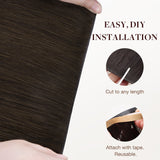 Dark Brown (2) Thick Genius Tape Weft Hair Extensions 100-120g_100% Remy Human Hair.