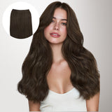 Dark Brown (2) Thick Genius Tape Weft Hair Extensions 100-120g_100% Remy Human Hair.