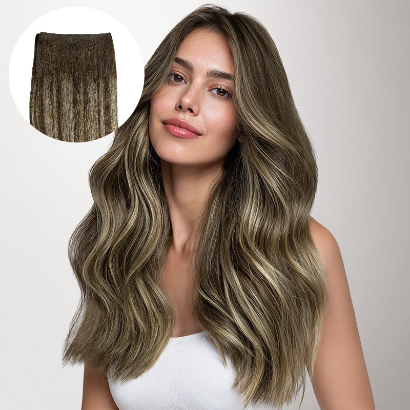 Honey Blonde Balayage (4/26/4) Thick Genius Tape Weft Hair Extensions 100-120g_100% Remy Human Hair.