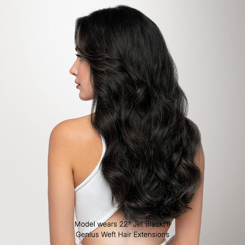 Jet Black (1) Thick Genius Tape Weft Hair Extensions 100-120g_100% Remy Human Hair.