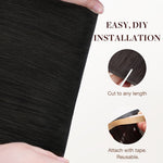 Jet Black (1) Thick Genius Tape Weft Hair Extensions 100-120g_100% Remy Human Hair.