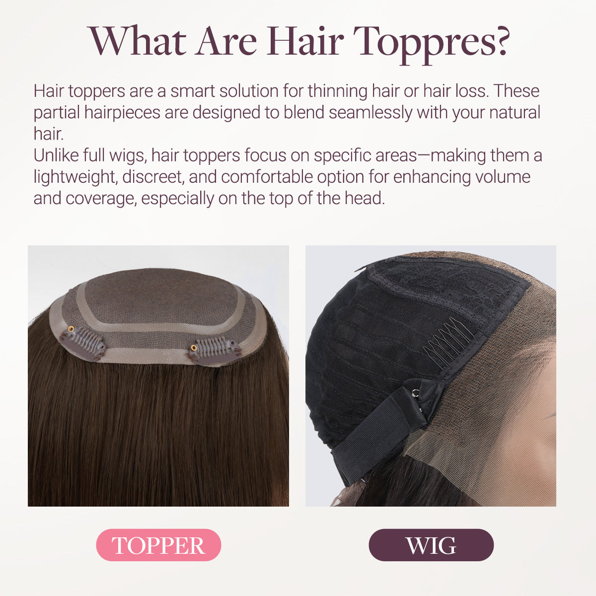  Dark Brown (2) Topper-100% Remy Human Hair.