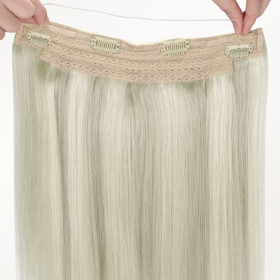 Ash Blonde Highlights (17A/60A) Wire Hair Extensions (70g-110g)-100% Remy Human Hair.