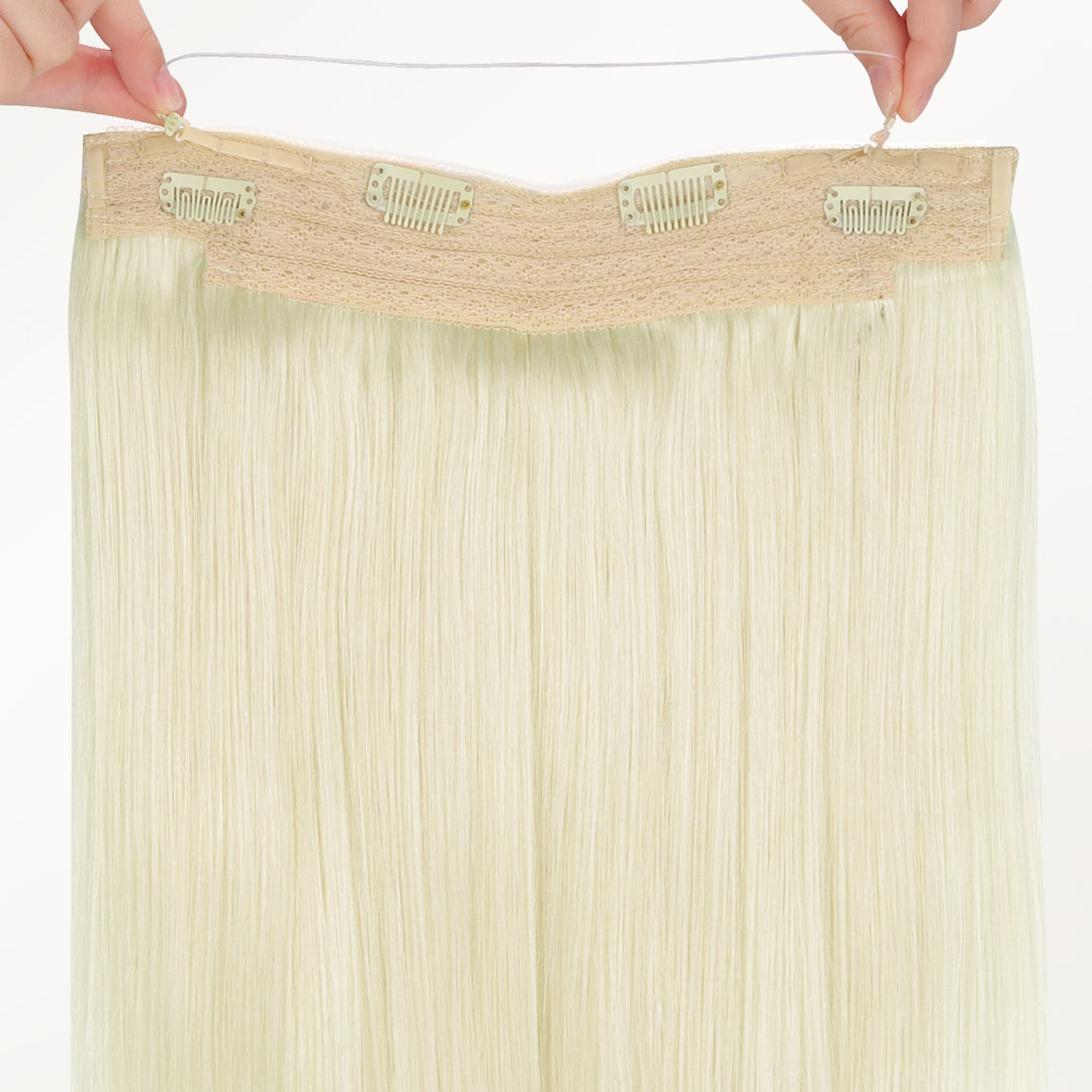 Bleach Blonde (613) Wire Hair Extensions (70g-110g)-100% Remy Human Hair.