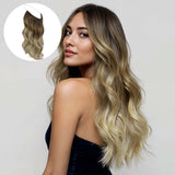 Bleach Blonde Balayage (3/8/613) Wire Hair Extensions (70g-110g)-100% Remy Human Hair.