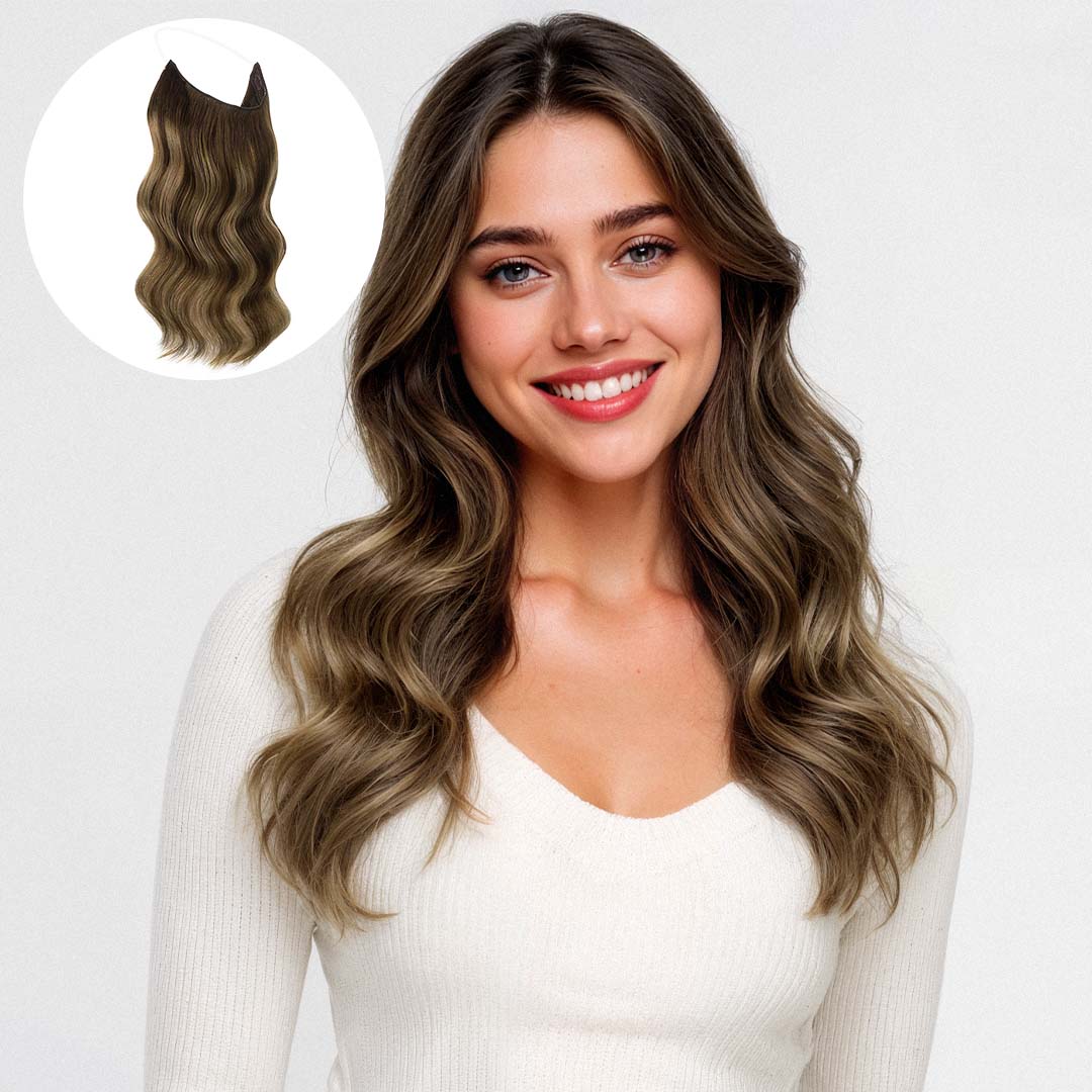 Caramel Blonde Balayage (4/27/4) Wire Hair Extensions (70g-110g)-100% Remy Human Hair.