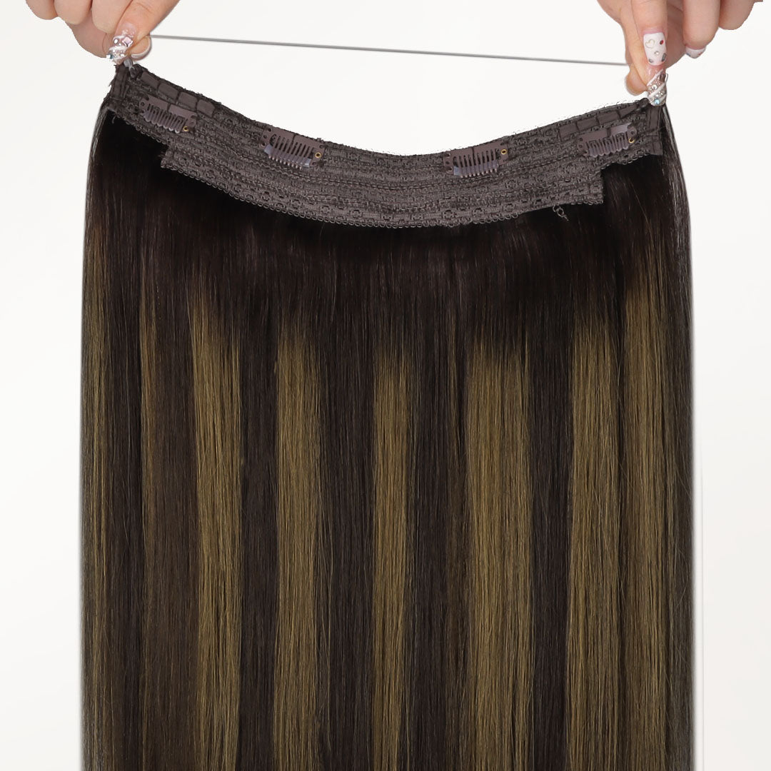 Dark Brown Balayage (2/6/2) Wire Hair Extensions (70g-110g)-100% Remy Human Hair.