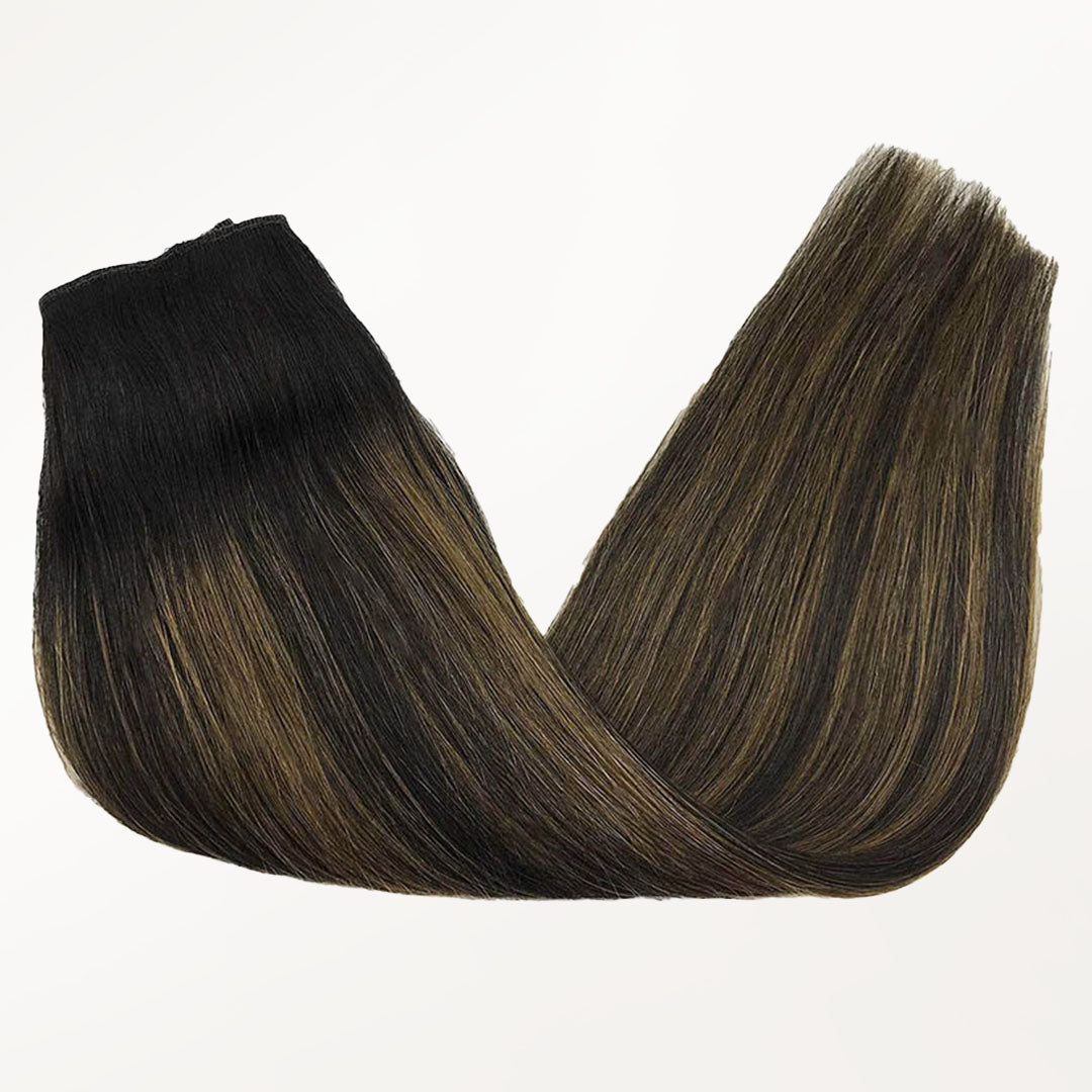 Natural Black Balayage (1B/6/1B) Wire Hair Extensions (70g-110g)-100% Remy Human Hair.