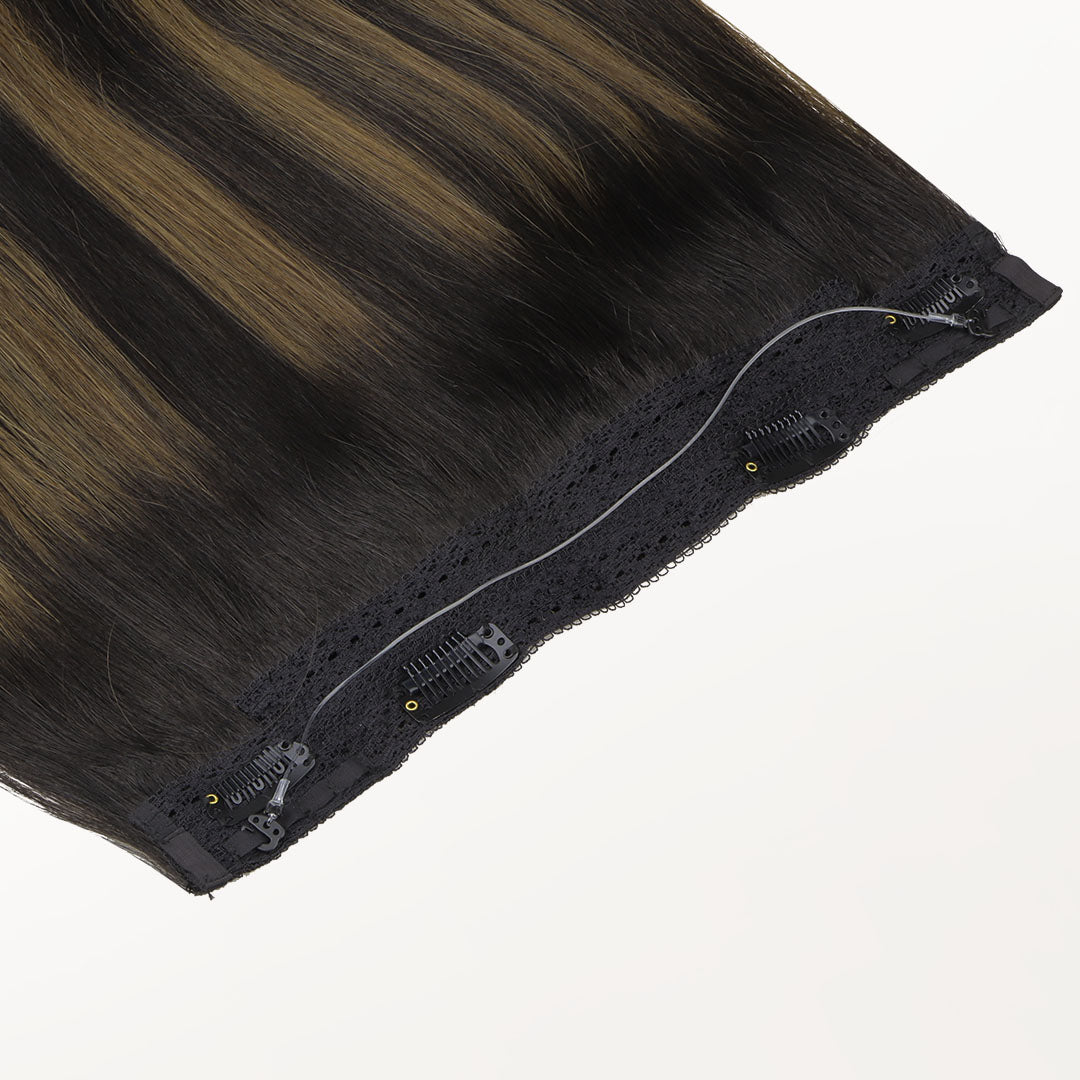 Natural Black Balayage (1B/6/1B) Wire Hair Extensions (70g-110g)-100% Remy Human Hair.