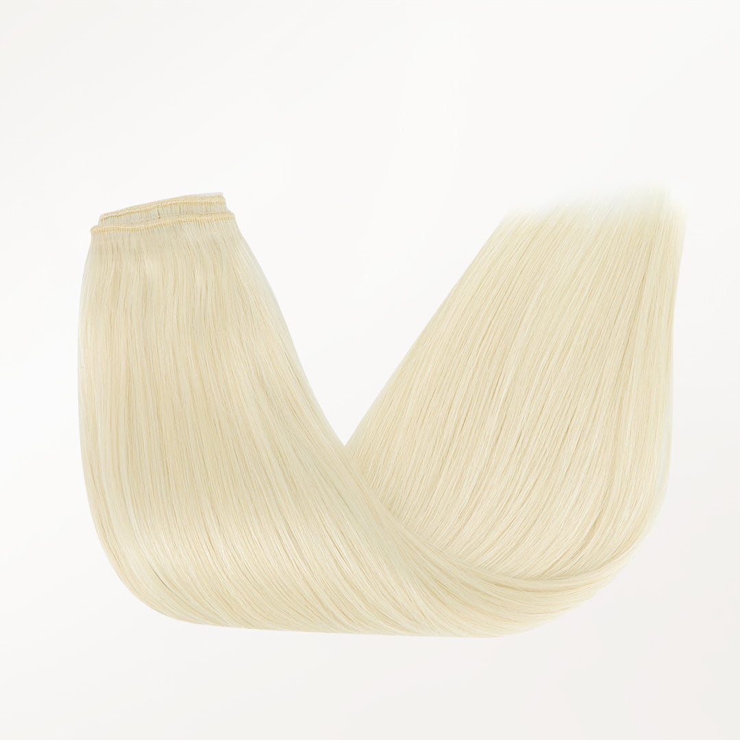 Platinum Blonde (60A) Pro & Wire Hair Extension (70g-140g)_100% Remy Human Hair.