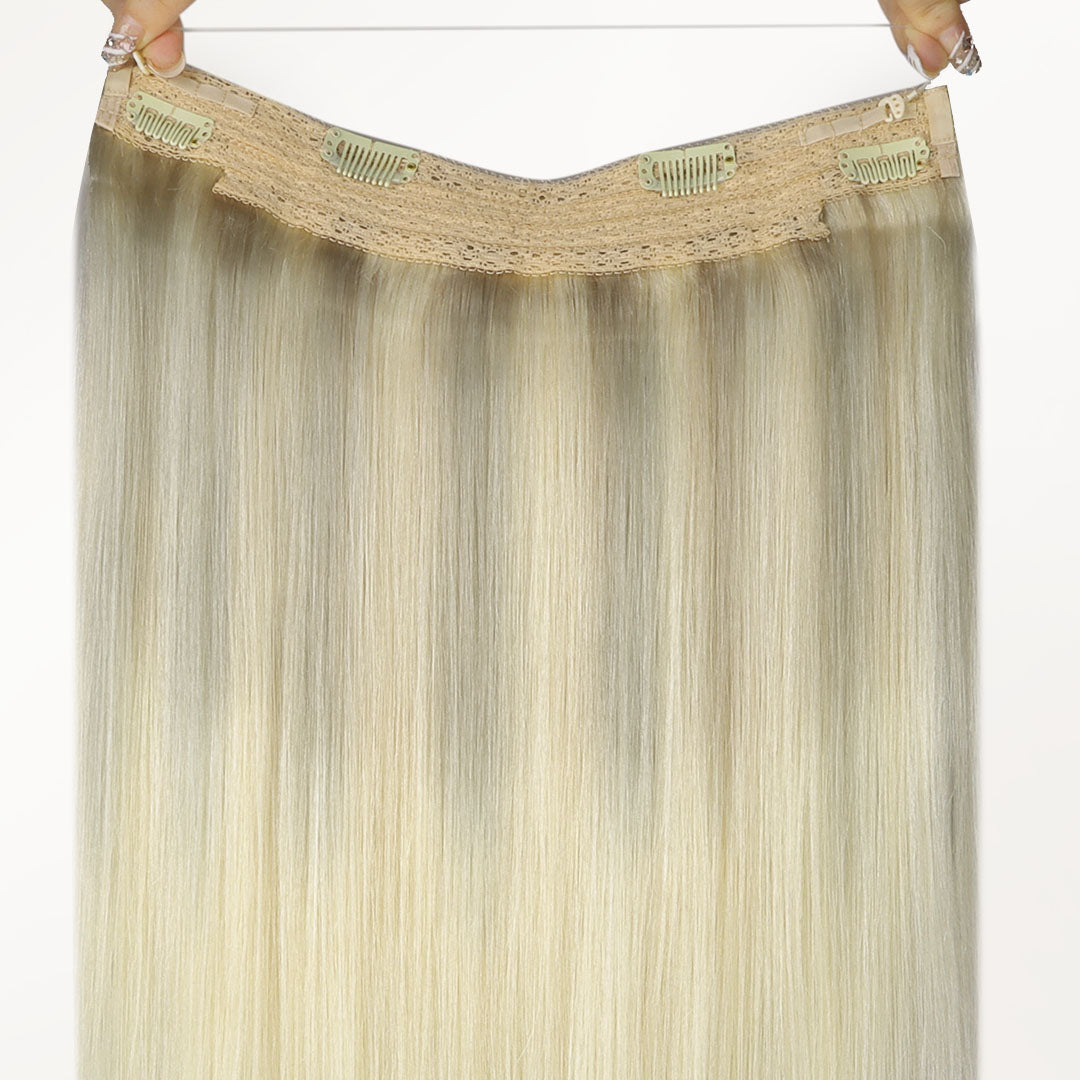 Platinum Blonde Balayage (17/22/60) Wire Hair Extensions (70g-110g)-100% Remy Human Hair.