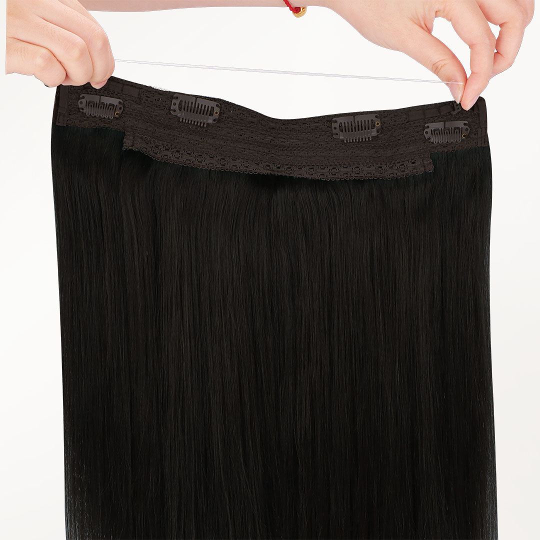 Natural Black (1B) Wire Hair Extensions (70g-110g) [Clearance]_100% Remy Human Hair.