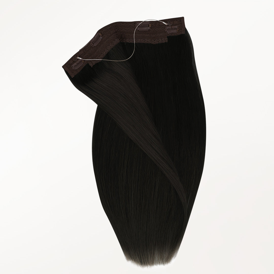 Natural Black (1B) Wire Hair Extensions (70g-110g) [Clearance]_100% Remy Human Hair.
