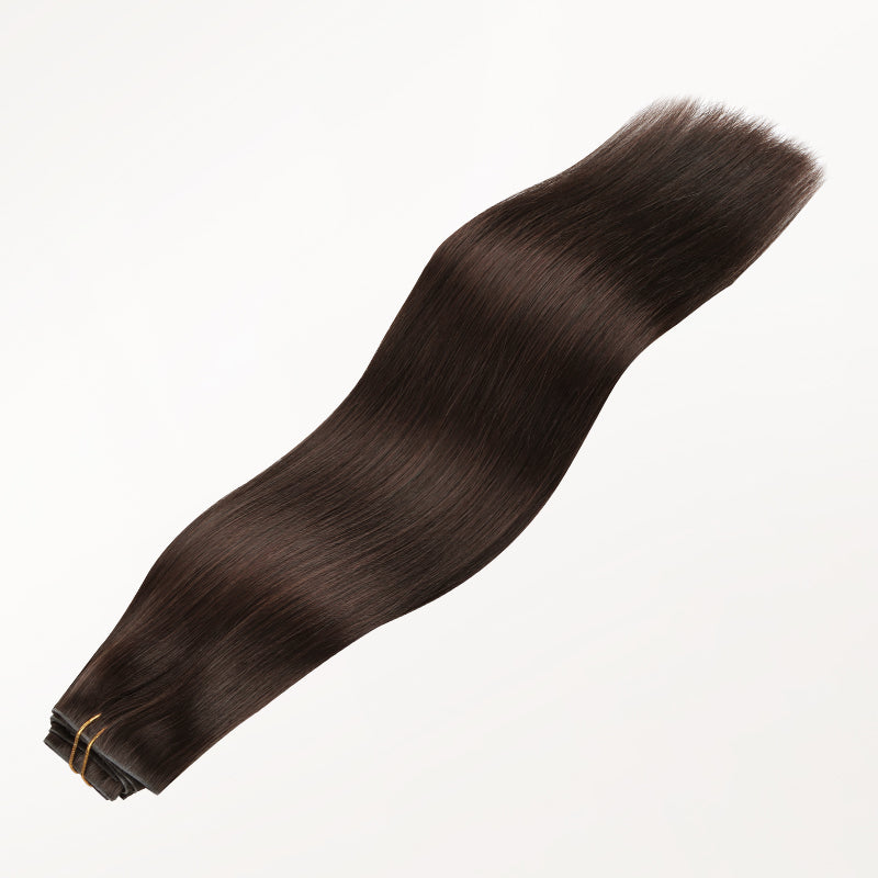 Light Brown (2A) Invisi Edge Seamless Clip-Ins (140g-160g)_100% Remy Human Hair.
