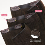 Light Brown (2A) Invisi Edge Seamless Clip-Ins (140g-160g)_100% Remy Human Hair.
