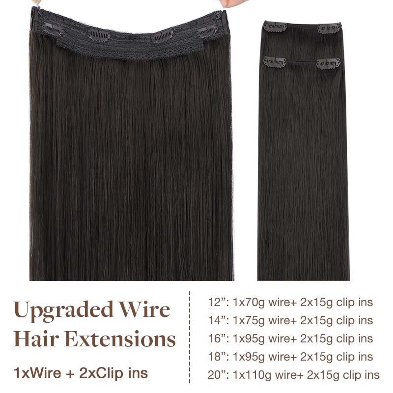 GOO GOO Pro Wire Hair Extension_100% Remy Human Hair.
