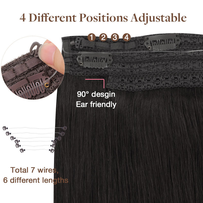 GOO GOO Pro Wire Hair Extension_100% Remy Human Hair.