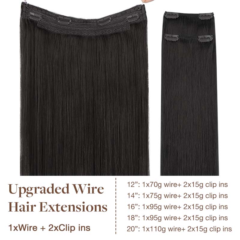 GOO GOO Pro Wire Hair Extension_100% Remy Human Hair.