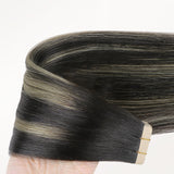 Tape-Ins Hair Extensions Balayage-100% Remy Human Hair.