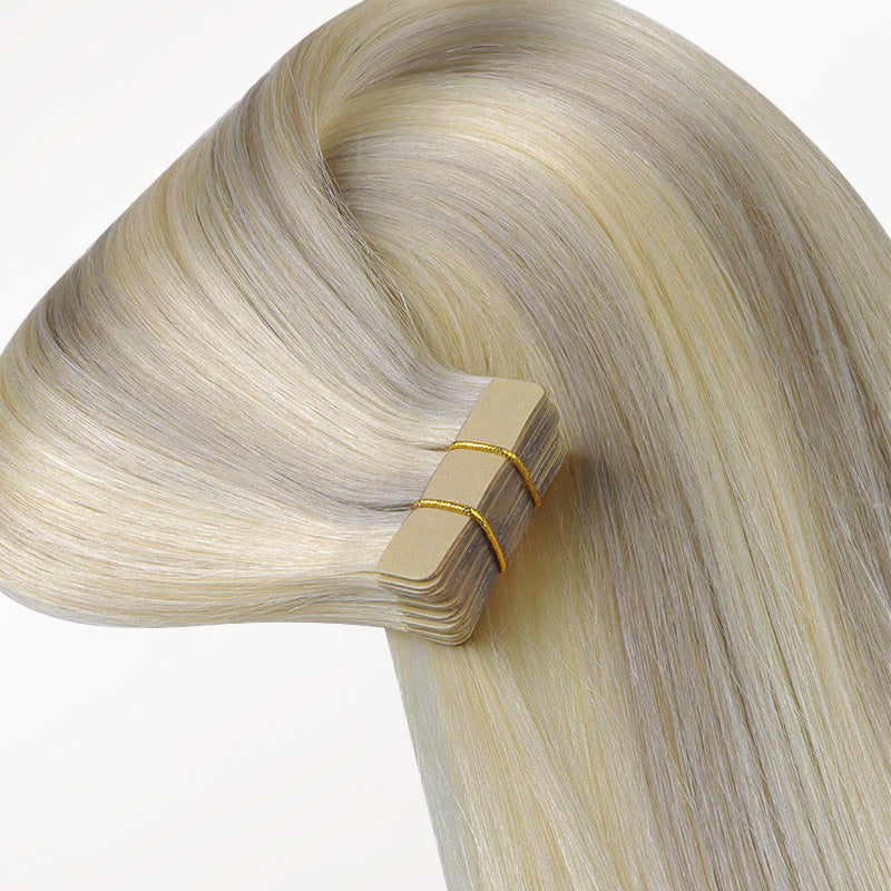 Ash Blonde Highlights (17A/60A) Tape-Ins 50g_100% Remy Human Hair.