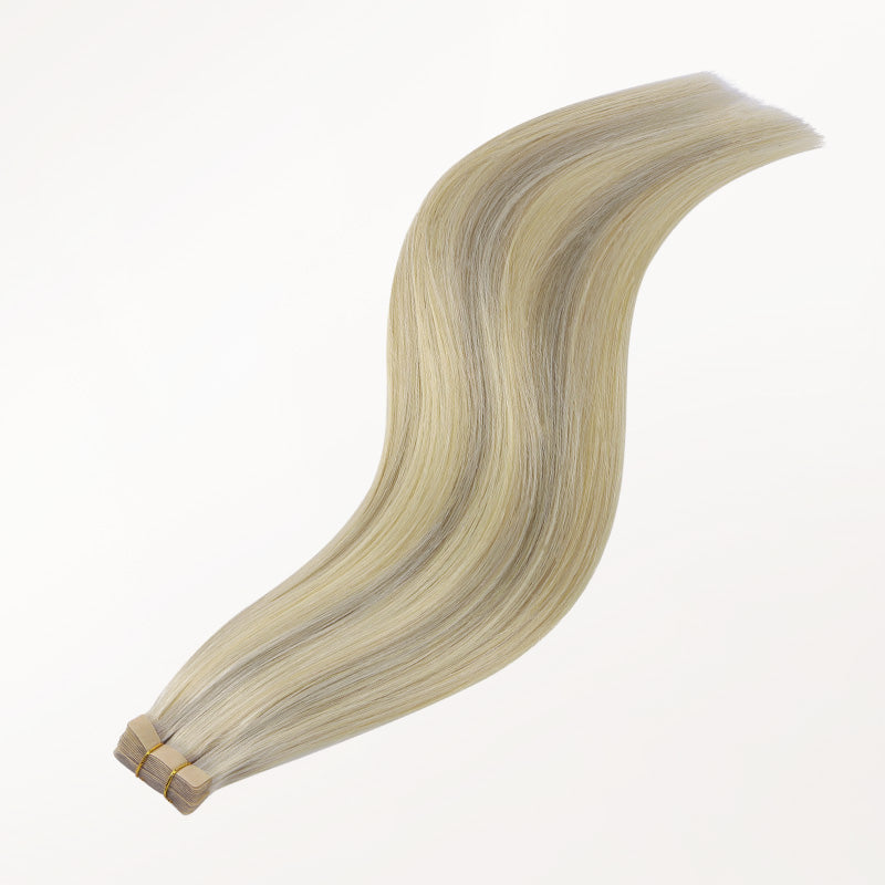 Ash Blonde Highlights (17A/60A) Tape-Ins 50g_100% Remy Human Hair.