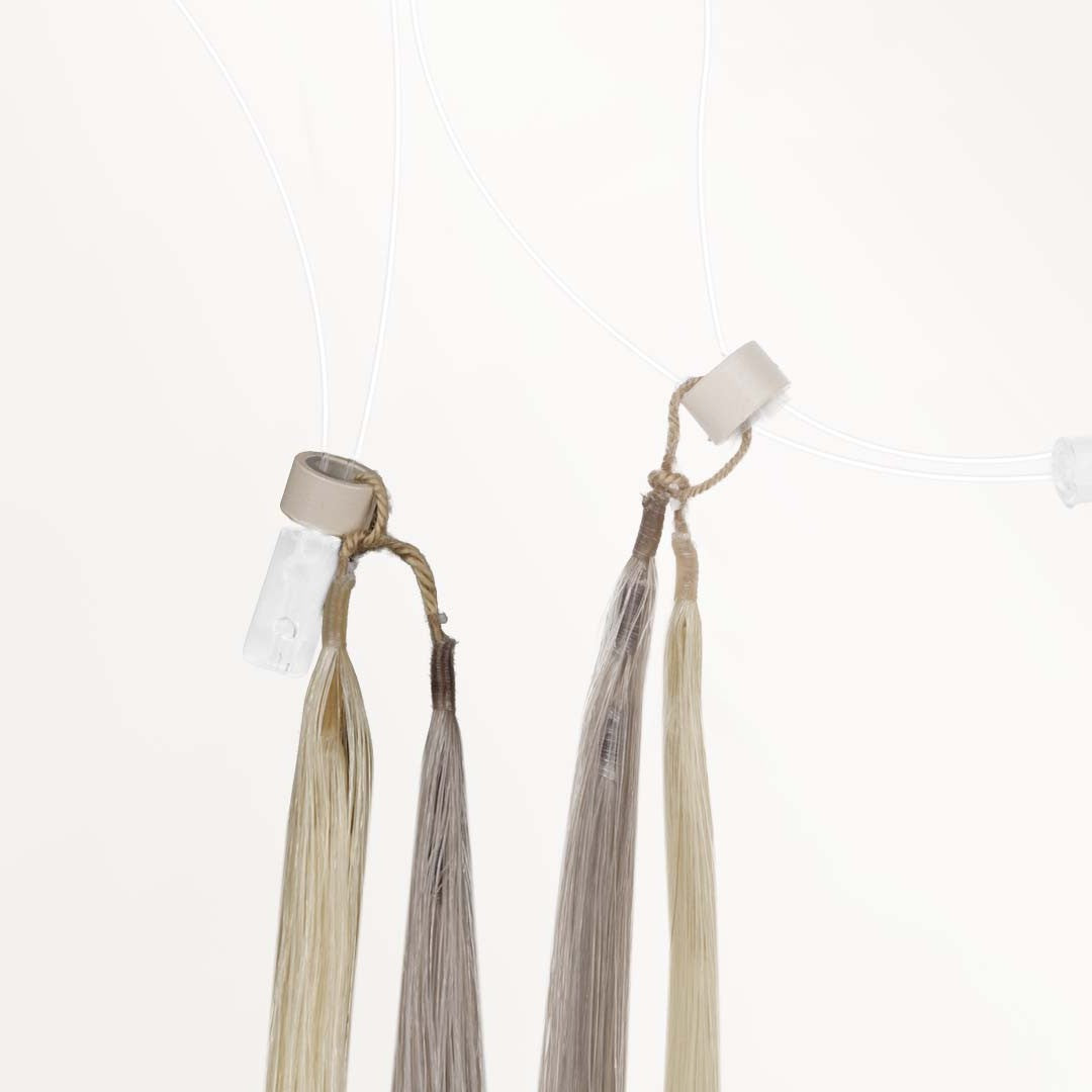 Ash Blonde Highlights (17A/60A) Micro Link Feather Tip 68g_100% Remy Human Hair.