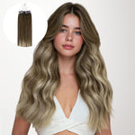Bleach Blonde Balayage (3/8/613) Micro Link Feather Tip 68g_100% Remy Human Hair.