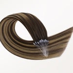 Caramel Blonde Balayage (4/27/4) Micro Link Feather Tip 68g_100% Remy Human Hair.