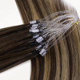 Caramel Blonde Balayage (4/27/4) Micro Link Feather Tip 68g_100% Remy Human Hair.