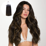 Dark Brown Balayage (2/6/2) Micro Link Feather Tip 68g_100% Remy Human Hair.