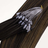 Dark Brown Balayage (2/6/2) Micro Link Feather Tip 68g_100% Remy Human Hair.