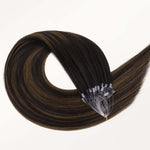 Dark Brown Balayage (2/6/2) Micro Link Feather Tip 68g_100% Remy Human Hair.