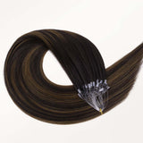 Dark Brown Balayage (2/6/2) Micro Link Feather Tip 68g_100% Remy Human Hair.