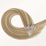 Light Blonde Highlights (16/22A) Micro Link Feather Tip 68g_100% Remy Human Hair.