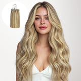 Light Blonde Highlights (16/22A) Micro Link Feather Tip 68g_100% Remy Human Hair.