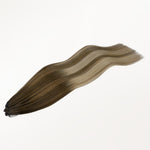 Bleach Blonde Balayage (3/8/613) Feather Weft Hair Extension (50g-60g)_100% Remy Human Hair.