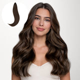 Chocolate Brown (4A) Feather Weft Hair Extension (50g-60g)_100% Remy Human Hair.