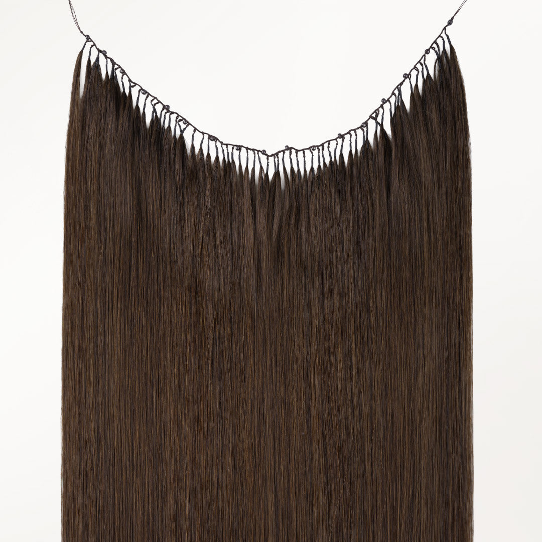 Chocolate Brown (4A) Feather Weft Hair Extension (50g-60g)_100% Remy Human Hair.
