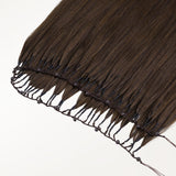 Chocolate Brown (4A) Feather Weft Hair Extension (50g-60g)_100% Remy Human Hair.