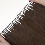 Chocolate Brown (4A) Feather Weft Hair Extension (50g-60g)_100% Remy Human Hair.