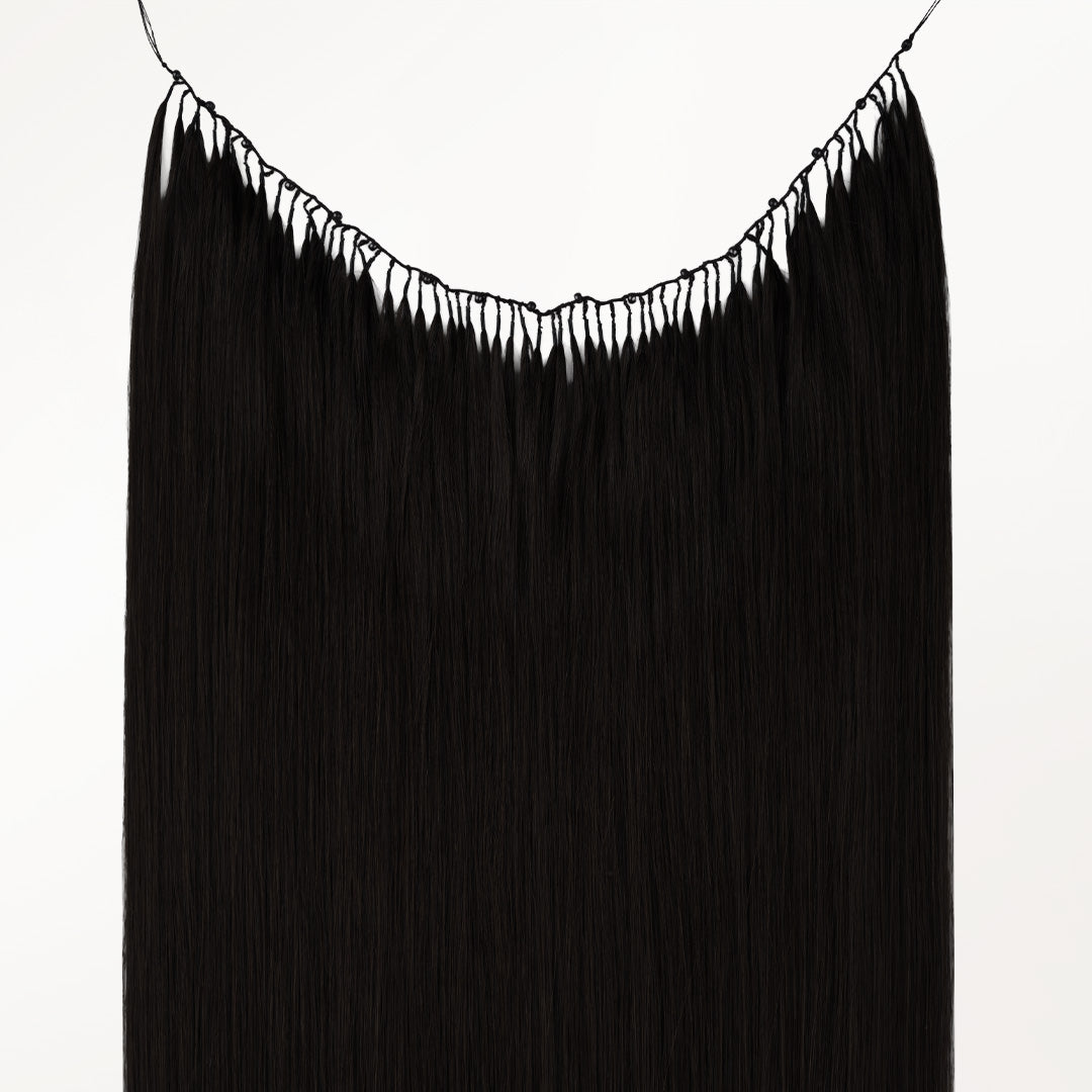Jet Black (1) Feather Weft Hair Extension (50g-60g)_100% Remy Human Hair.