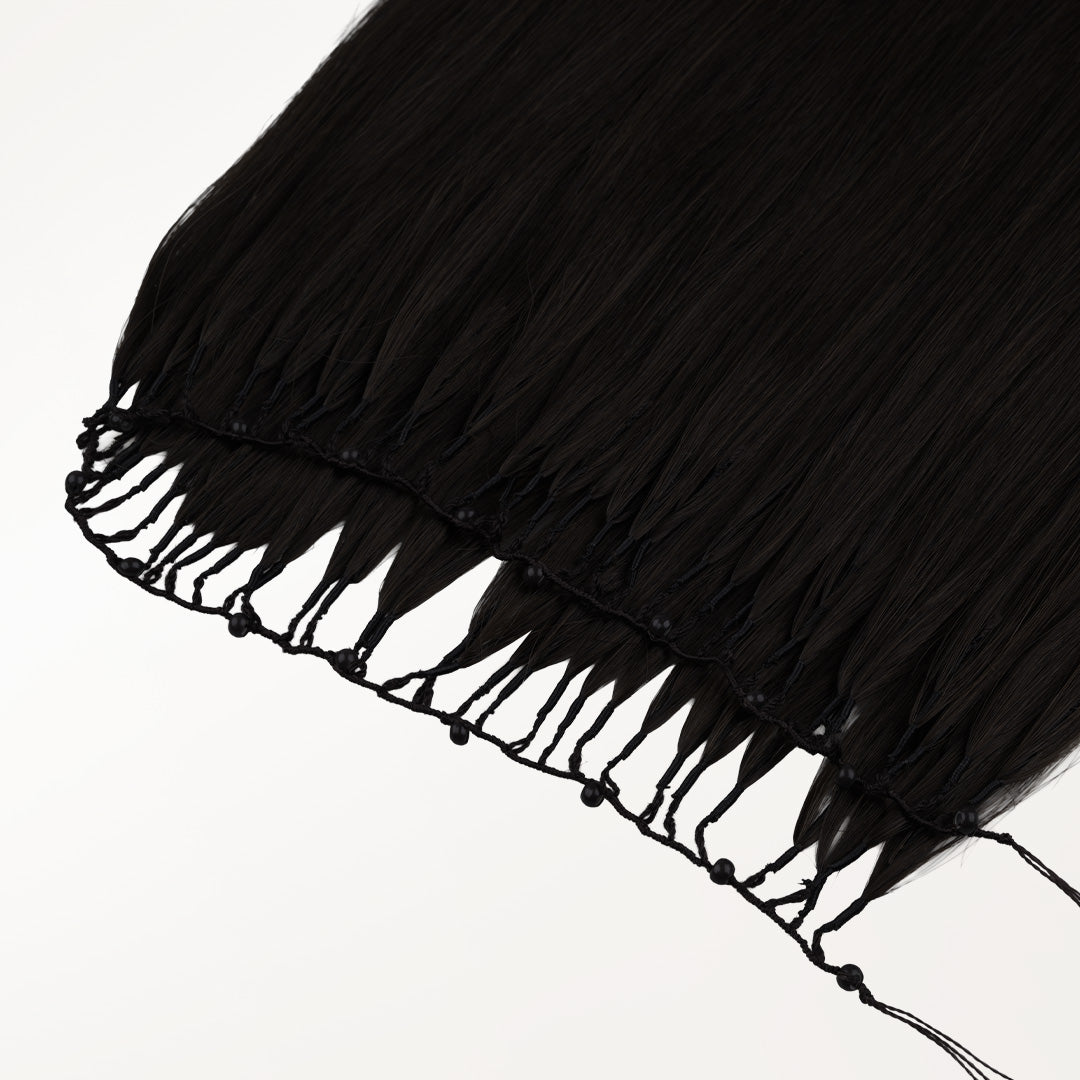 Jet Black (1) Feather Weft Hair Extension (50g-60g)_100% Remy Human Hair.