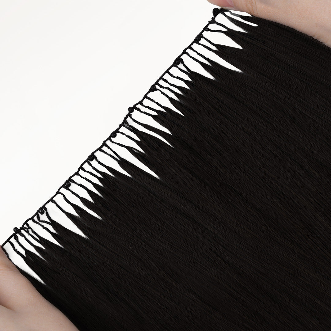 Jet Black (1) Feather Weft Hair Extension (50g-60g)_100% Remy Human Hair.