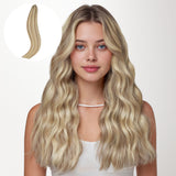 Light Blonde Highlights (16/22A) Feather Weft Hair Extension (50g-60g)_100% Remy Human Hair.