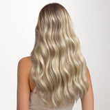 Light Blonde Highlights (16/22A) Feather Weft Hair Extension (50g-60g)_100% Remy Human Hair.