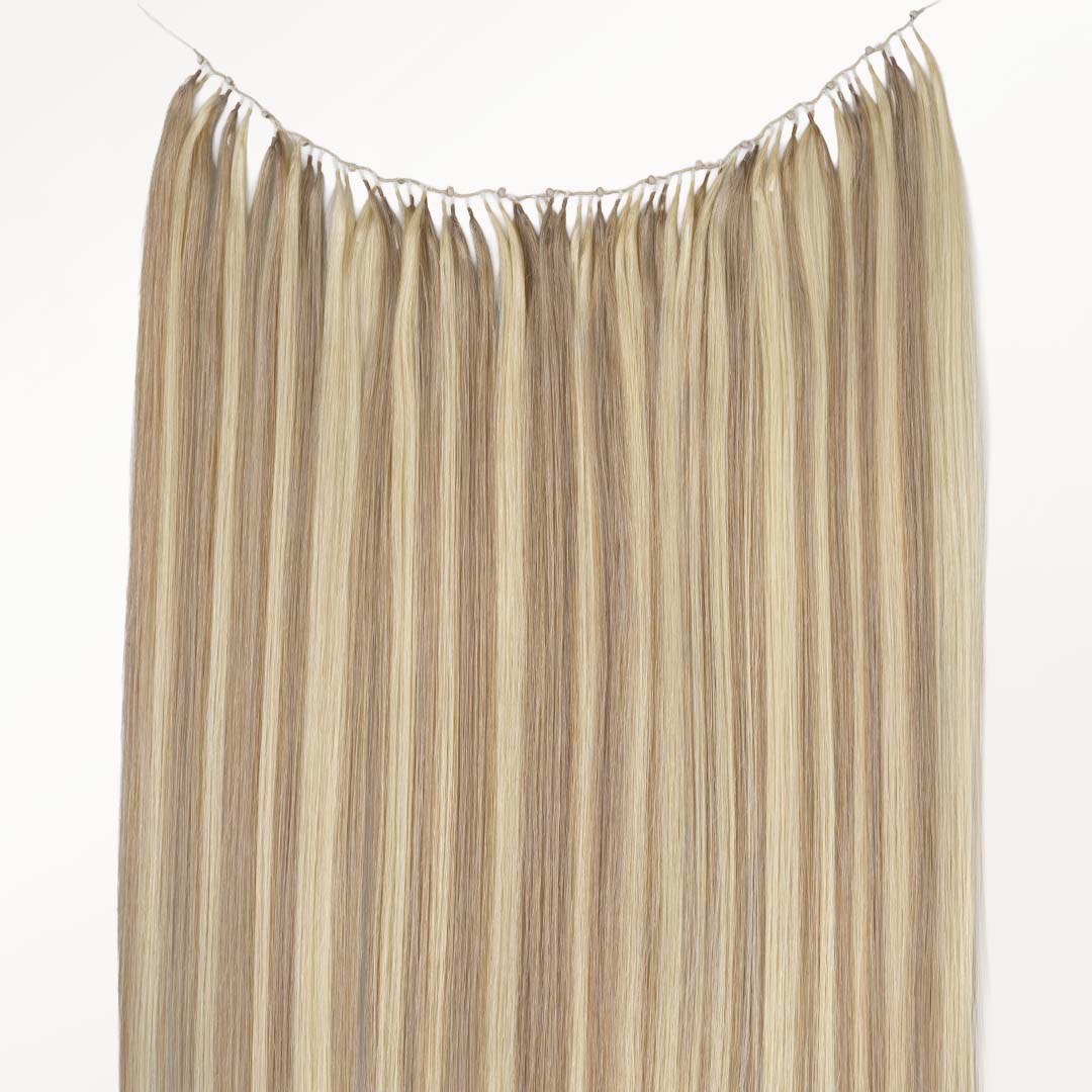 Light Blonde Highlights (16/22A) Feather Weft Hair Extension (50g-60g)_100% Remy Human Hair.
